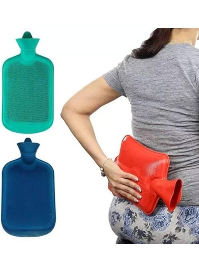 قربة مياه ساخنة مطاطية سعة 2 لتر مع غطاء واقي ناعم، كمادة حرارية متينة ومحكمة الغلق لتخفيف الآلام وتدفئة الجسم بفاعلية - Image 3